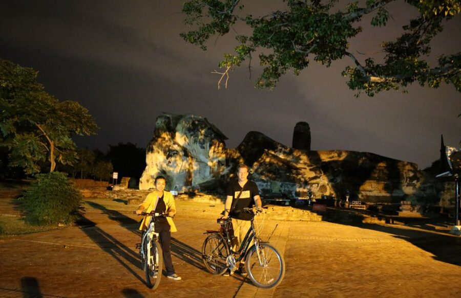 Ayutthaya: 3-Hour Sunset Ride Bike Excursion - Wat Mahathat at night: royal monastery energy under lights