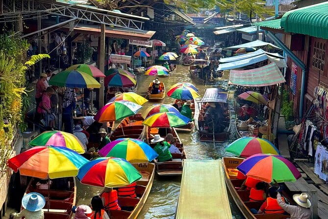 Ayutthaya Elephant Village ATV and Floating Market by Tuk Tuk - Ayothaya Floating Market: Boats, Snacks, and Bargaining Energy