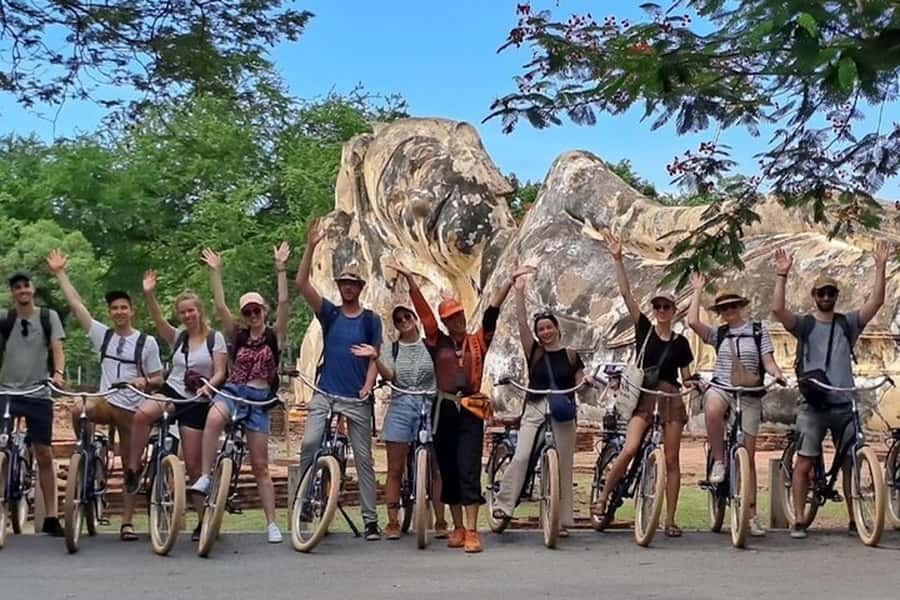 Ayutthaya: Sunset Bike Tour and Scenic Boat Ride - Wat Yai Chai Mongkhon first, because it sets the tone