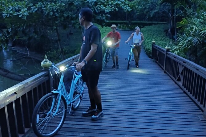 Bamboo Bicycle Tour in twilight: watch dancing Fireflies in Bangkok - Pedaling through Sri Nakhon Khuean Khan Park and toward sunset