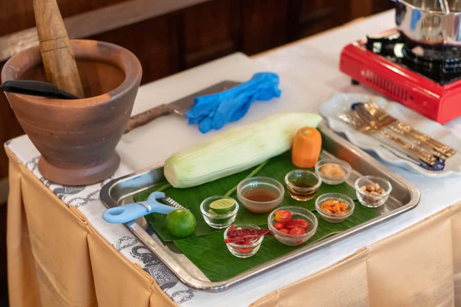 Bangkok: Blue Elephant Thai Cooking Class - The meal you cook, dining in a century-old restaurant
