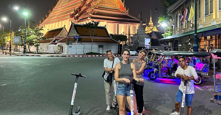 Bangkok By Night by Electric Scooter &/or Bike - Chao Phraya Sky Park and River Photo Moments That Break Up the Temples