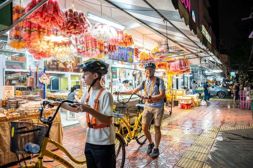 Bangkok by Night Cycling Tour with Street-food Meal - The Start at River City and the Whole Rhythm of a Night Ride