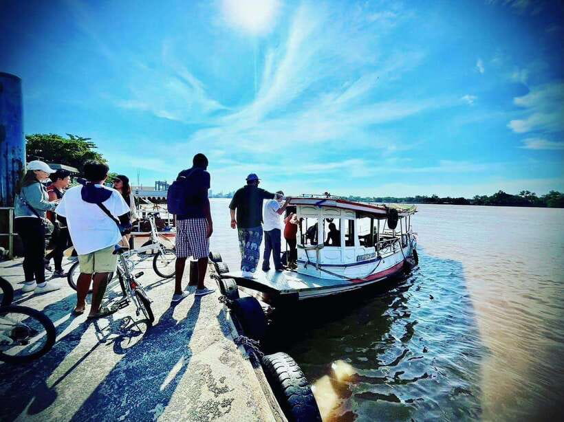 Bangkok green oasis guided bike tour with boat ride - Chao Phraya calm, Phra Pradaeng shade, and the point of this half-day