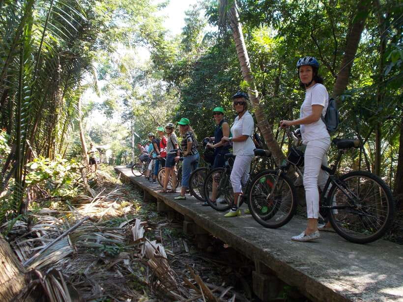 Bangkok green oasis guided bike tour with boat ride - Elevated pathways above mangroves: where the adrenaline shows up