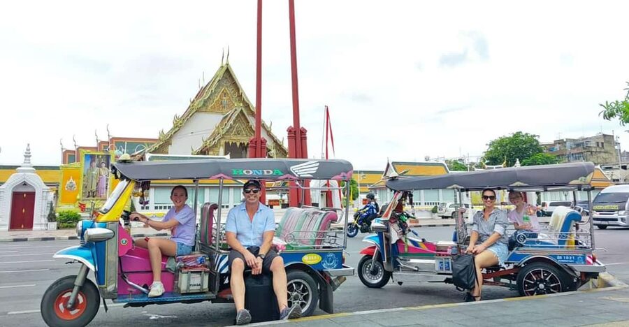 Bangkok: Guided Tour in a Typical Thai Tuk-Tuk - Giant Swing, Wat Suthat, and the temple architecture seen at street level