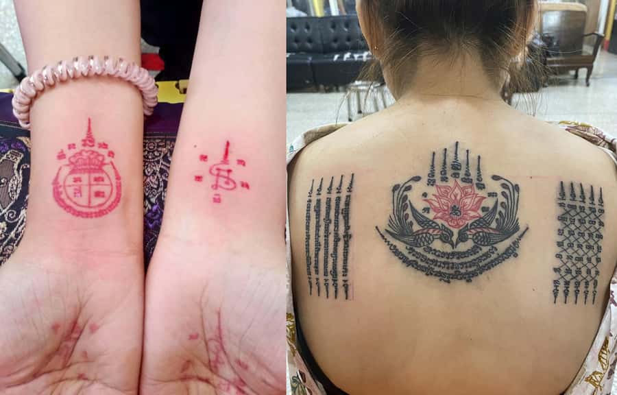 Bangkok: Hand Poked Thai Tattoo Guide at Wat Bang Phra - Temple atmosphere and comfort: animals, mess, and phone interruptions