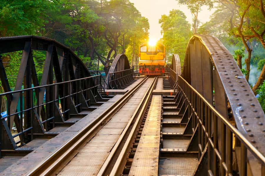 Bangkok: Kanchanaburi, River Kwai & Death Railway Tour - Wat Tham Suea (Tiger Cave Temple): tiger paw prints, steep steps, and a huge Buddha