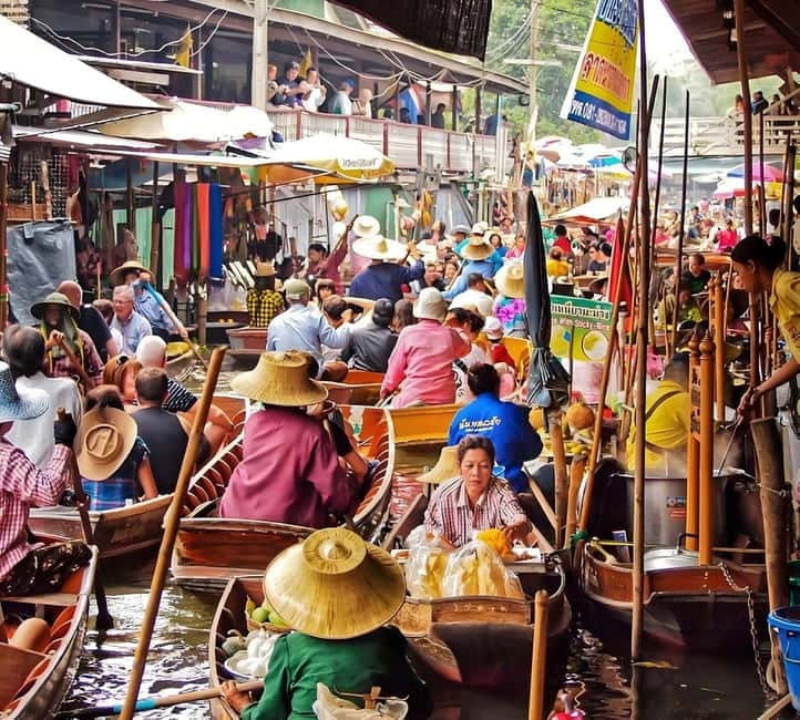 Bangkok: Railway, Floating Market & Chao Phraya Cruise Tour - At Maeklong Railway Market: watching the train and using your time well