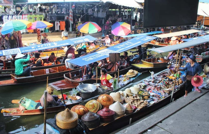 Bangkok: Railway, Floating Market & Chao Phraya Cruise Tour - Chao Phraya sunset cruise: buffet dinner plus landmark views