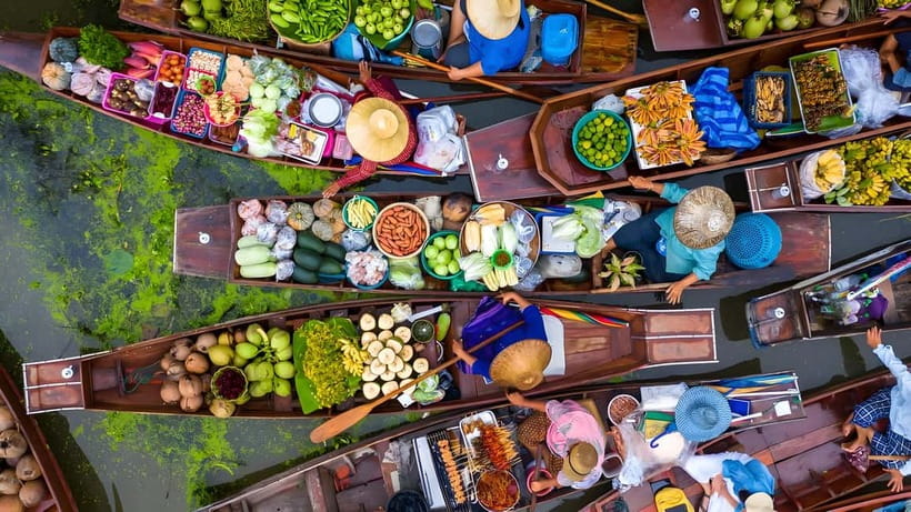 Bangkok: Railway, Floating Market & Chao Phraya Cruise Tour - Morning pick-up and the van ride to Maeklong Railway Market