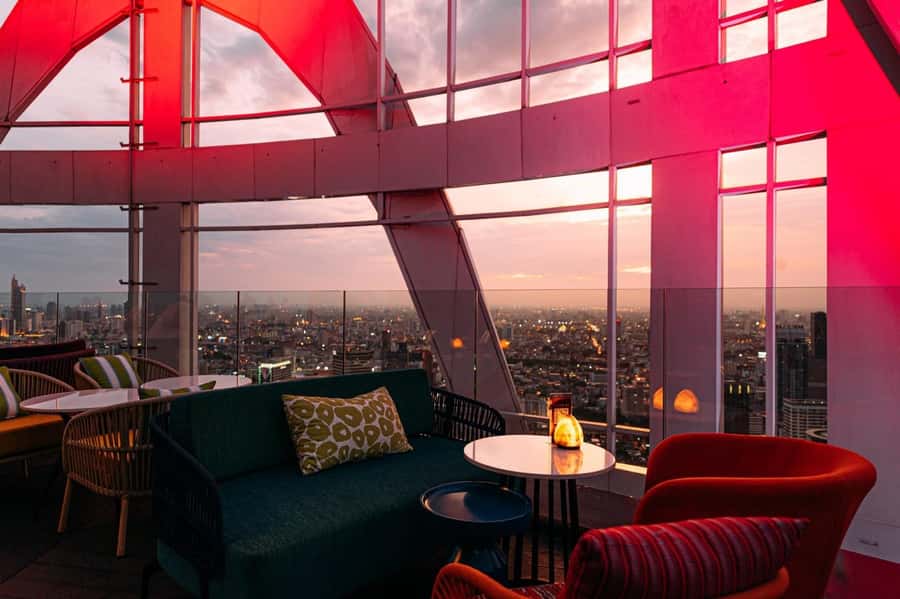 Bangkok: Red Sky 57th Floor COCOA XO Bar - COCOA XO Bar on Red Sky 57: the skyline plus the chocolate twist