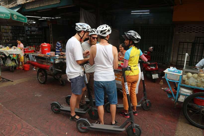 Bangkok: Riverside E-Scooter Adventure with StreetFood Snack - The Local Ferry Angle, Plus Tha Din Daeng Market Bites