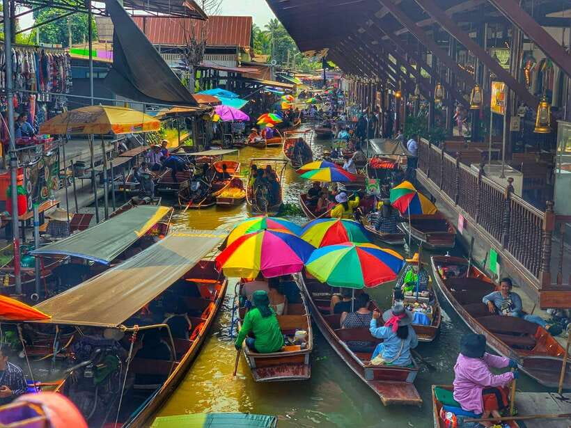 Bangkok: Train Market & Floating Market with Boat Ride - Maeklong Railway Market: The Train Passes, You Watch From Inches Away