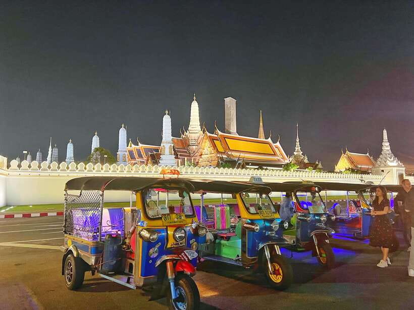 Bangkok Tuk-Tuk by Night with Chinatown Street Food Meal - Chao Phraya Express boat on the River of Kings, then Wat Arun’s illuminated prangs