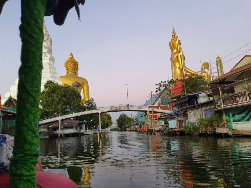 Bangkok Twilight : Hidden Canal, Big Buddha & temple - The Flower Market Stop: Color, Snacks, and Simple Street Life