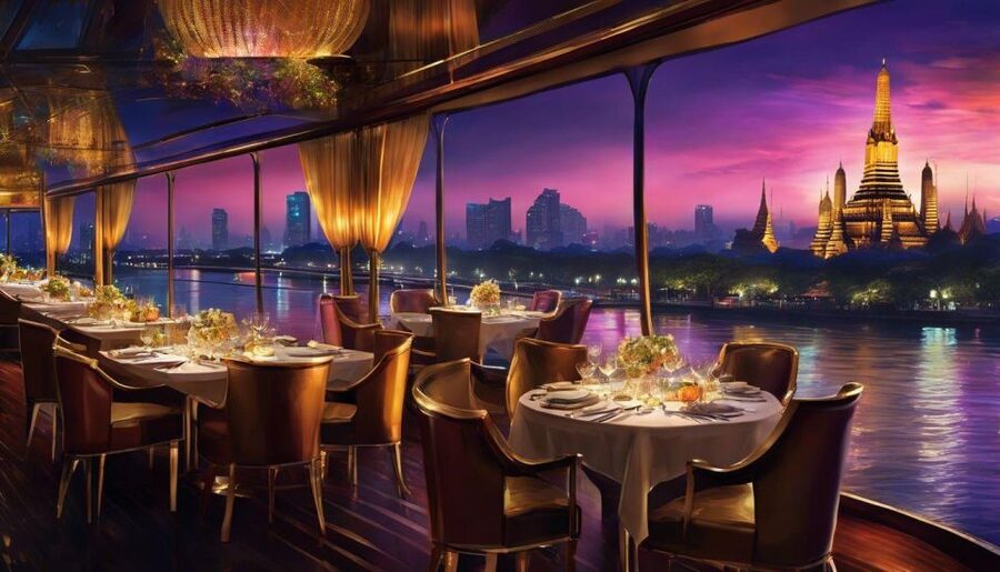 Bangkok: White Orchid Chao Phraya Dinner Cruise free Beer - The boat setup: three decks and a 360° open-air view