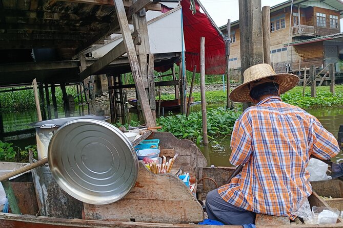 Canals of Bangkok private tour - The boat lineup: Chao Phraya Express, long-tail boats, rocket-boats