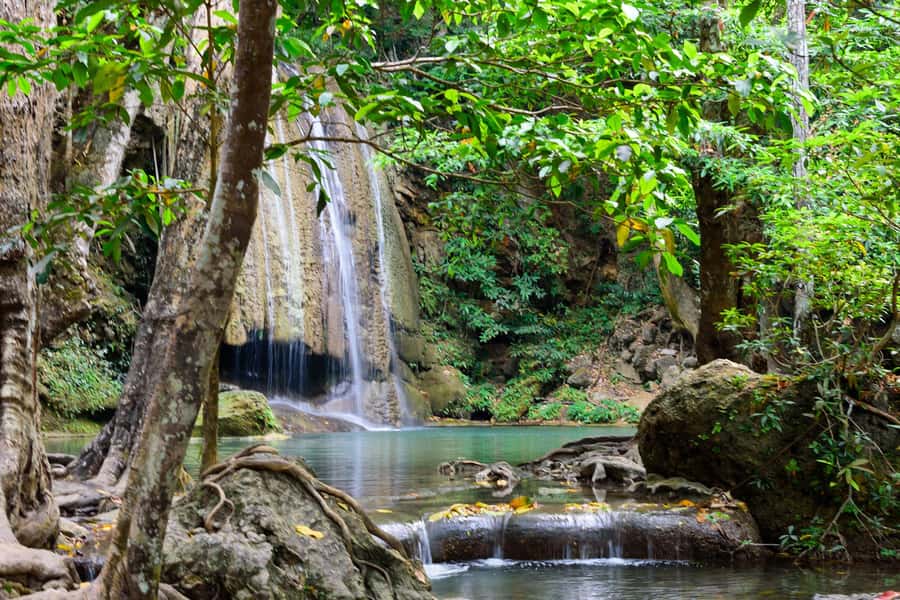 From Bangkok: Erawan Waterfall & Kanchanaburi Private Tour - Erawan Waterfall National Park: Swimming, Seven Tiers, and Smart Footwear