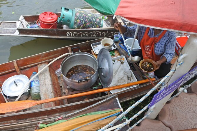 From Bangkok : Thaka Floating Market - Thaka Floating Market, Wooden Boats, Palm Canal, Real Trading