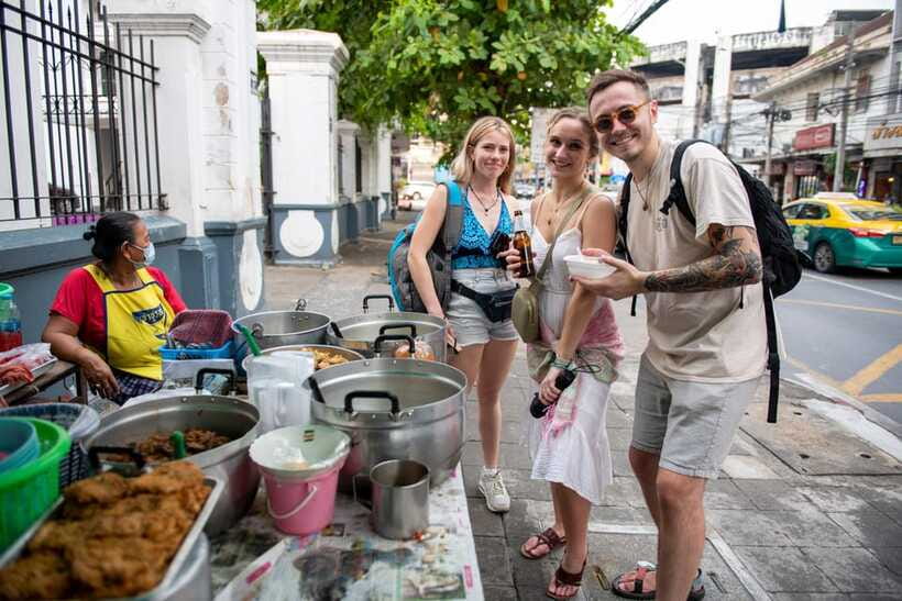 Mad Monkey Bangkok City Session - Walking Tour - Khao San Road after temples: snacks and street energy