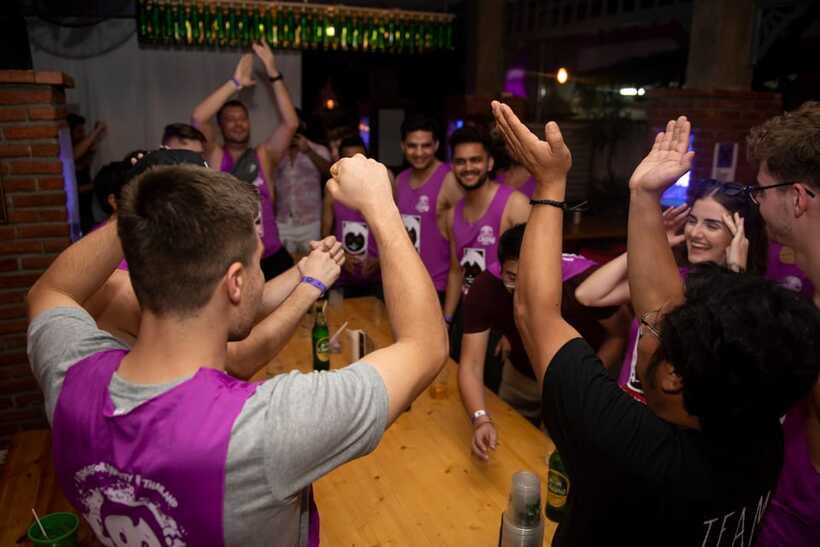 Mad Monkey Bangkok Pub Crawl - 12:00 AM Bucket Bar: the finish that turns into early hours