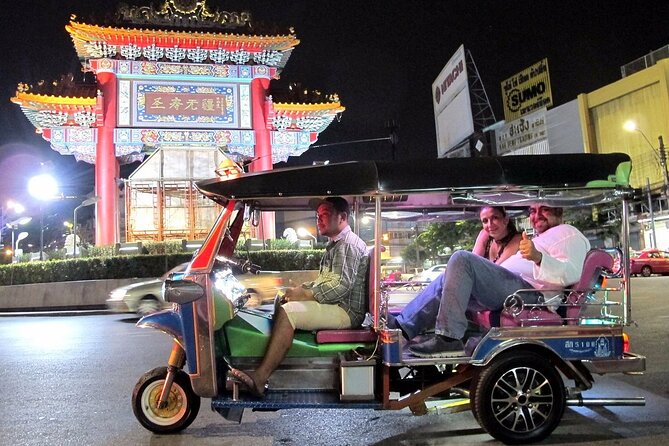Private Bangkok Night City Tour by Tuk-Tuk with Thai Food - Grand Palace photo stop: illuminated views without the evening entry hassle