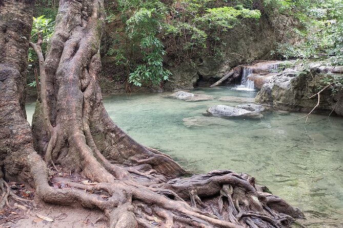 Private Excursion to Floating Market and Erawan Waterfall - River Kwai Bridge in 30 Minutes, Short and Purposeful